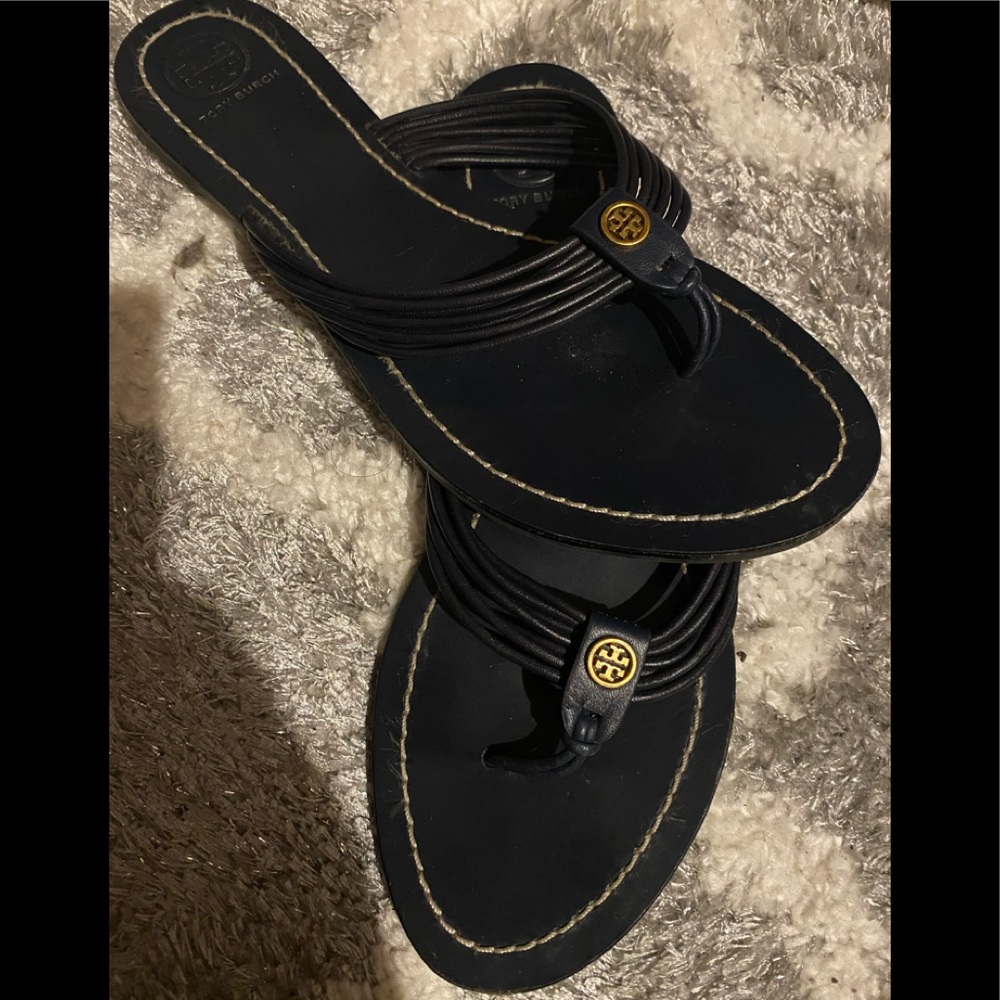 Navy blue strap Tory Burch sandals